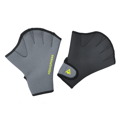  SWIM GLOVES black bright yellow